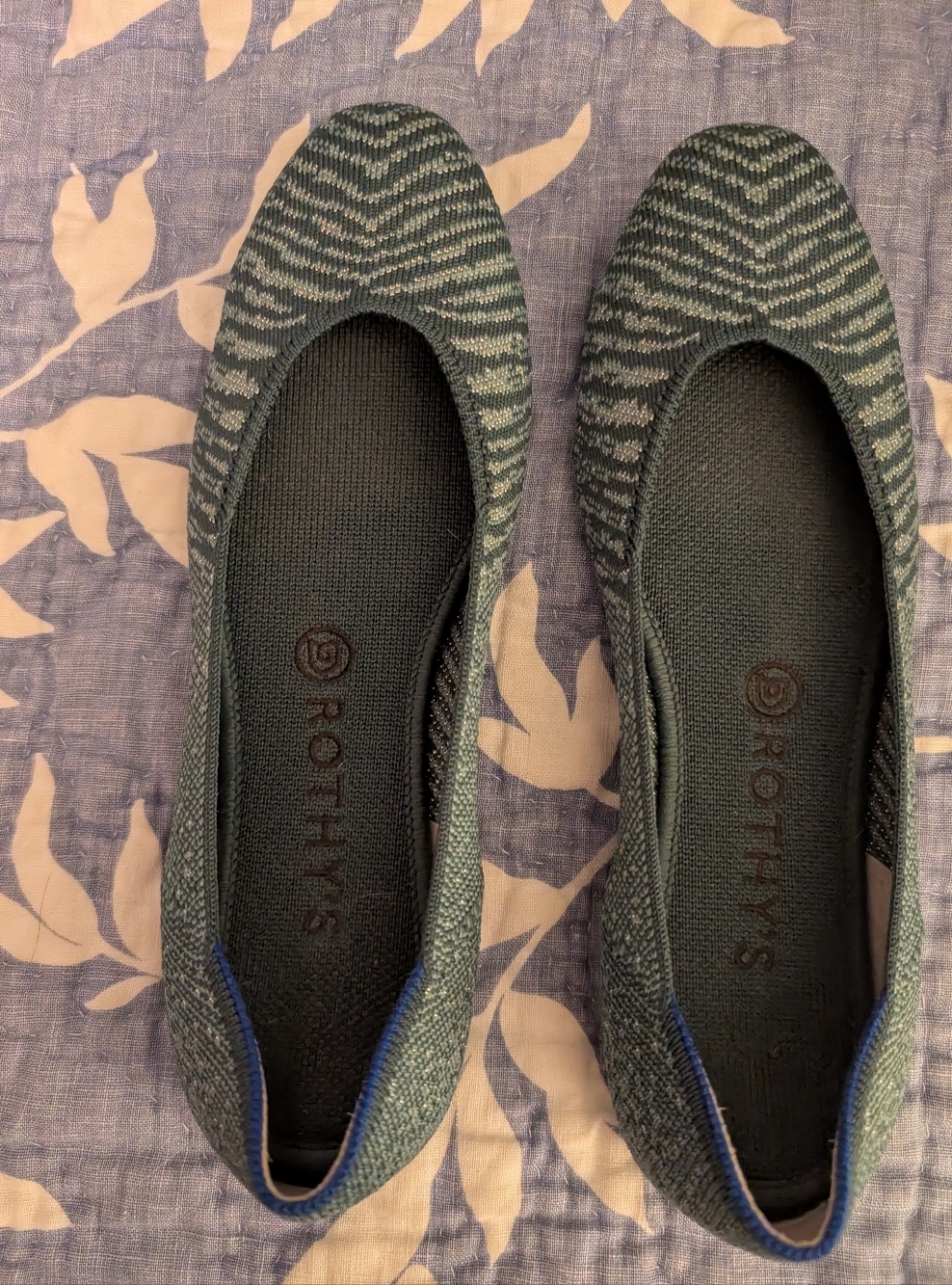 Rothys Tiger Stripe Metallic Square Toe Flats